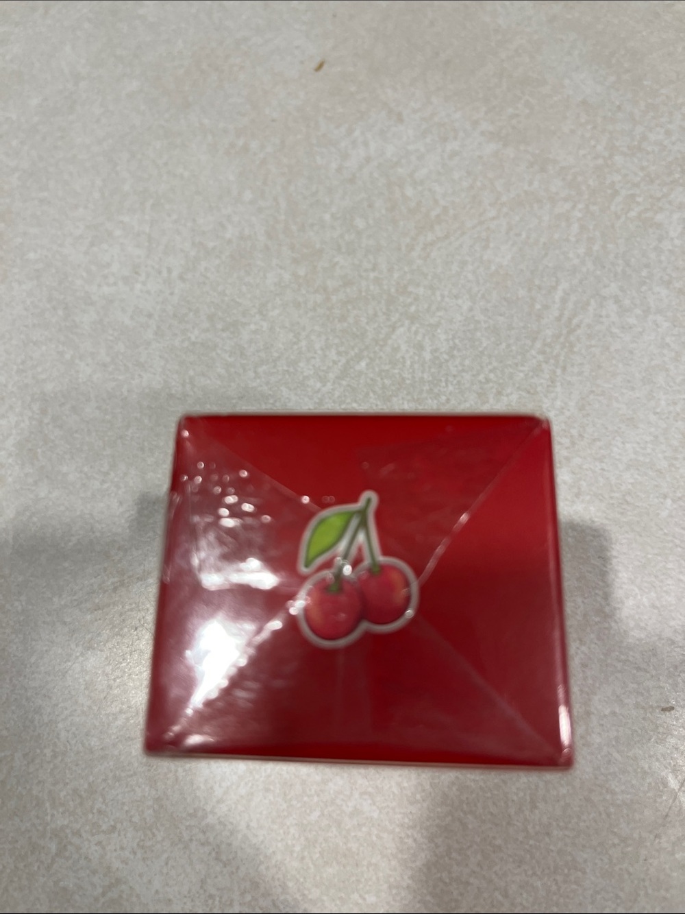 Red Square Cosmetic Jar - Glossy Finish - Picture 3 of 4
